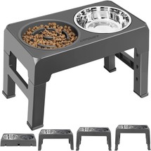 Elevated Slow Feeder Dog Bowls with No Spill Water Bowl -- Four Heights ... - $41.95