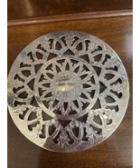 Vintage Silver Plate Round Etched Serving Trivet Plate Just Gorgeous! 6.25” - €25,39 EUR