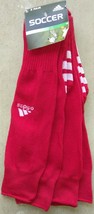 Adidas  Men&#39;s Climacool Red White Design 2 PAIR Soccer Socks Sz L - £15.65 GBP