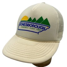 Vtg Jonesborough, TN Oldest Town White Strapback Hat Nissin Cap Trucker - £9.44 GBP