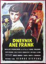 1959 Original Movie Poster Anne Frank Diary Millie Perkins Stevens Rare YU - £210.39 GBP