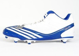 Adidas Scorch Thrill Mid D White &amp; Blue Football Cleats Shoes Mens NWT - $84.99