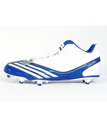 Adidas Scorch Thrill Mid D White &amp; Blue Football Cleats Shoes Mens NWT - £67.73 GBP