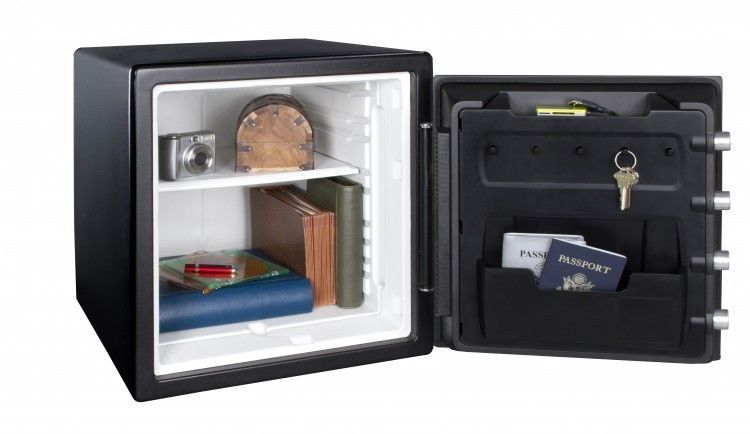 Fireproof Waterproof Safe w Dial Combination Solid Steel Durable Safe Box Black - $337.82