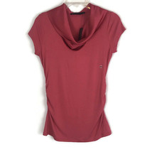 The Limited Womens Shirt Size XS Coral Short Sleeve Ruched Cowl Neck Stretch - £14.52 GBP