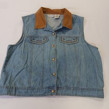 New Look RN#82127 Women's Blue Full Button Sleeveless Vest Size Large image 12