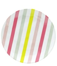 Zak Designs ~ Four (4) Melamine ~ Pink  Striped Design ~ 9&quot; Salad Plates - £23.47 GBP