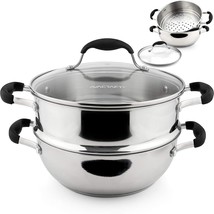 18/10, 3 Piece Stainless Steel Steamer Cooking Pot Set, Steamer For Cooking, - £42.74 GBP