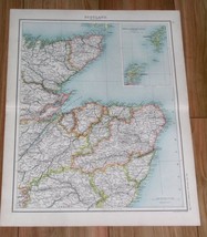 1903 Original Antique Map Of Scotland Aberdeen Elgin Sutherland Banff Forfar - £14.13 GBP