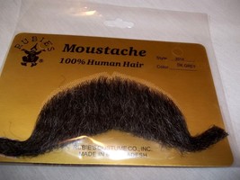 Moustaches Professional Human Hair Military Leader Grey Brown Blonde #2014 - £12.70 GBP