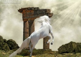 Illustrious Hornless Female Unicorn –  Banded Agate Pendant or Direct Bind - £176.78 GBP