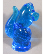 Art Glass Cobalt Blue Squirrel with Acorn 6&quot; Tall Bubbles 2 lb - £13.97 GBP