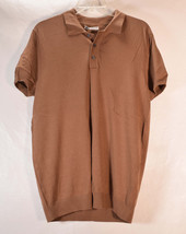Zara Mens Polo SS Knit Henley Shirt Beige L NWT - £23.66 GBP