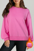 Bonbon Solid Fleece Lined Drop Shoulder High Low Sweatshirt - $36.99