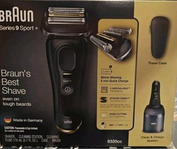 Braun Series 9 Sport+ Shaver, Clean &amp; Charge System, Cordless, Wet or Dry, NEW - £175.71 GBP