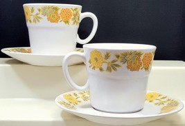 Noritake Progression Sunny Side Cup and Saucer Set of 2 White Yellow Ora... - $19.20