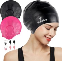 bundle of 2  Swim Cap Set Afro Unicorn perfect solution protect long vol... - $473.51 MXN