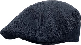 NEW Classic Navy Mesh Ivy Newsboy Ivy Cap Hat Crochet Driving Golf Venta... - $32.84 CAD