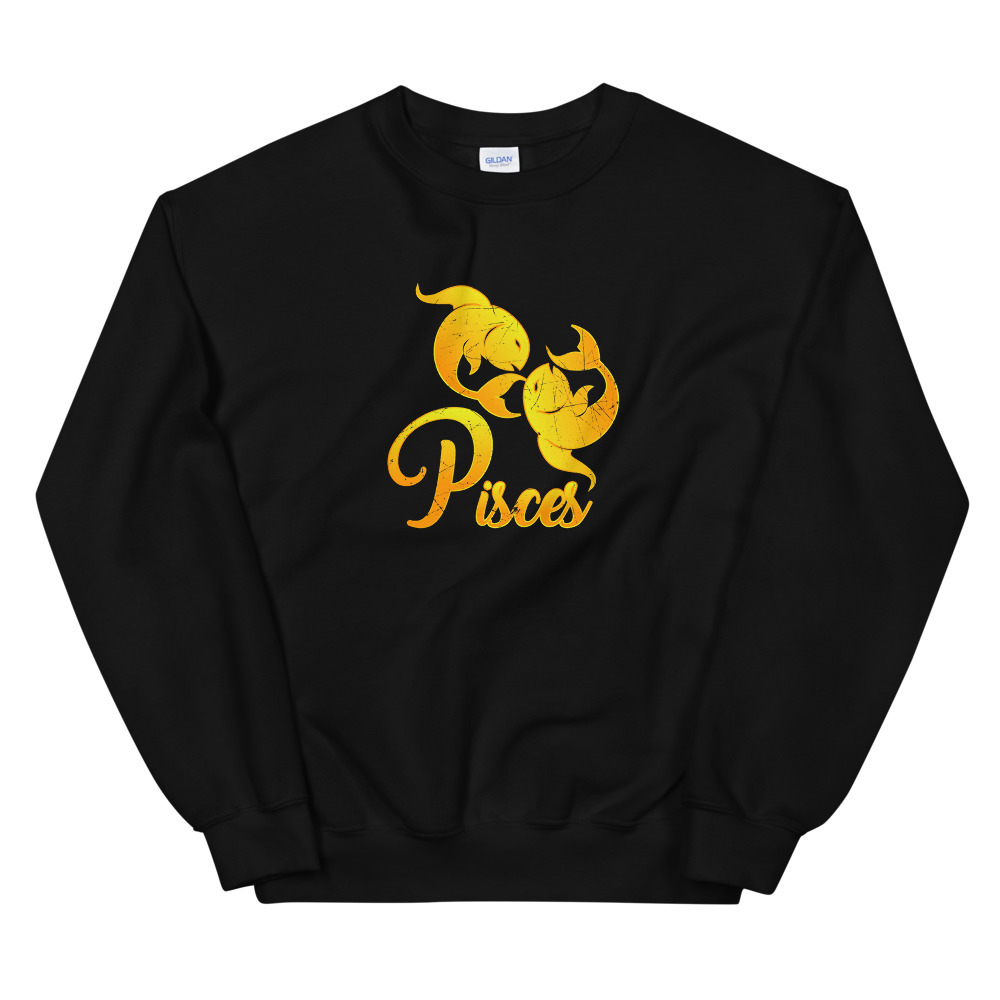 Vintage Pisces Zodiac Sign Retro Horoscope Birthday Gift Idea Unisex Sweatshirt