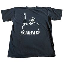 Vintage Scarface Tony Montana Stencil T Shirt Sz M Black Thrashed Y2K US... - $12.82