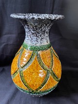 Large MCM Vase New Renaissance Nuovo Rinascimento, Yellow and Green Mid Century - £47.27 GBP