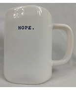 Rae Dunn Nope Typewriter Print White Coffee Cup Mug Blue Interior By Mag... - €12,70 EUR