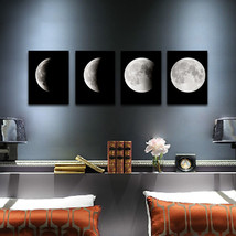 Canvas Print Wall Art Painting Pictures Home Decor Poster Abstract Moon Framed - £43.82 GBP