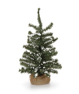 Christmas Floral Snow Glittered Tree With Burlap Base 18 Inches - £28.76 GBP