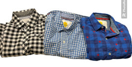 Lot of 3 Boden/Craft + Flow 5-6Y Long sleeve button down stars plaid che... - $34.60