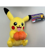 Pokemon Pikachu with pumpkin 8”  PLUSH by TOMY, 2016, NEW WITH TAGS, FRE... - £22.67 GBP