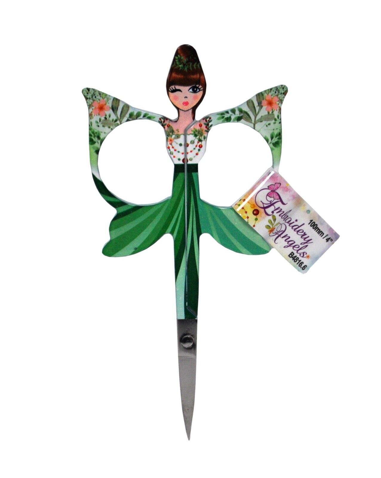 Embroidery Angels 4 Inch Scissors Green - $4.95