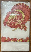 NOS Vintage Tuttle Press Thanksgiving Paper Tablecloth Turkey Pumpkin 48... - $191.65 MXN