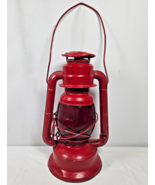 Vintage Dietz Little Wizard Red Lantern With Red Glass Globe Farmhouse S... - $64.95