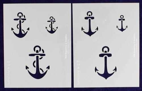 Small Anchor Stencils- 8" X 10" -2 Piece Set-14 Mil Mylar Painting /Crafts - $27.54
