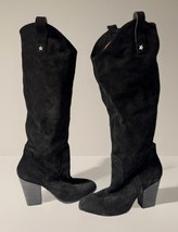 Lady Luck Black Tall Heel Women’s Boots Black Suede Made in Portugal Siz... - $618.65 MXN