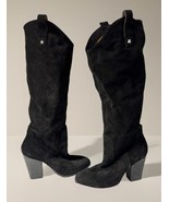 Lady Luck Black Tall Heel Women’s Boots Black Suede Made in Portugal Siz... - $618.65 MXN