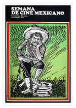 Movie Poster for Semana de cine Mexicano.Mexican Charro.Pancho VILLA.art.Decor. - £12.90 GBP