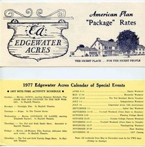 Edgewater Acres American Plan Brochure 1977 Alexandria Pennsylvania  - £14.24 GBP