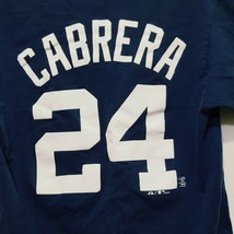 Detroit Tigers Shirt Miguel Cabrera 24 Baseball Majestic Size M Mens 2008 Blue  - £15.09 GBP
