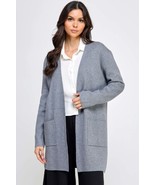 Basic Soft Long Line Open Front Sweater Cardigan - $47.50