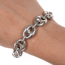 Vintage Italian sterling Mariner link chain bracelet - $143.55