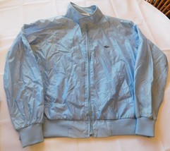 Izod Lacoste Men&#39;s L Jacket Windbreaker Lt Blue Zip Up Vintage Nylon Pre-owned - £32.28 GBP