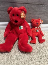 Set Of 2 Ty Osito The Mexico Bear Beanie Baby &amp; Beanie Buddy New With Tags - £11.95 GBP