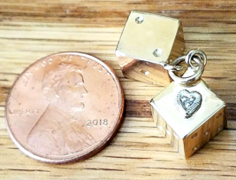 14K Gold*Lucky Dice*His...&amp;...Hers w/HEART~VTG PENDANT/CHARM~Hefty 6.46g - £595.22 GBP