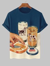 Men&#39;s Peanut Butter Bread Breakfast Vintage Print Casual T-Shirt - £15.41 GBP