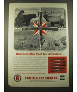 1963 Redfield Scopes Ad - Wherever Men Hunt for Adventure - £14.55 GBP
