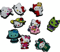 Novelty White Kitty Shoe Charms Assorted Pack 9 Pcs - £7.98 GBP
