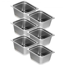 6 Pack Hotel Pans, 1/2 Size Anti-Jam Steam Pan, 0.8mm Thick Stainless Steel ... - $84.18