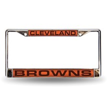 NFL Cleveland Browns Laser Chrome Acrylic License Plate Frame - £23.44 GBP