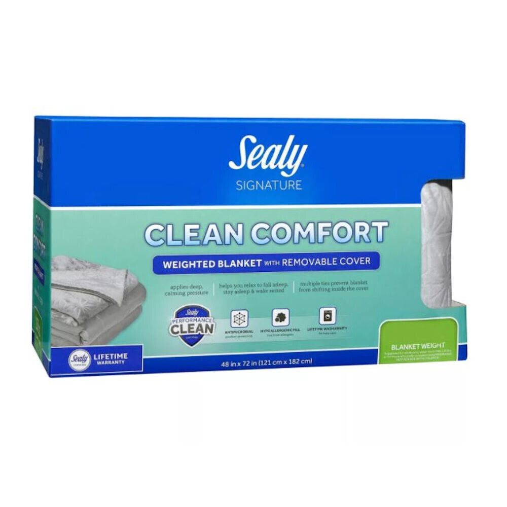 Sealy Clean Comfort 20lbs Weighted Blanket with Removable Cover - 48"x72" - $19.80